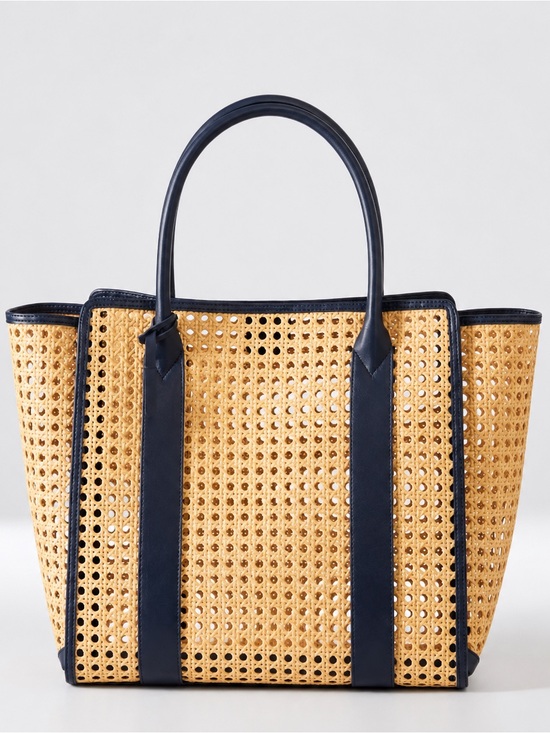 Mark & Graham Handbags - Mark & Graham Waterproof Caning Tote in Navy